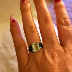 10k gold aquamarine and blue topaz